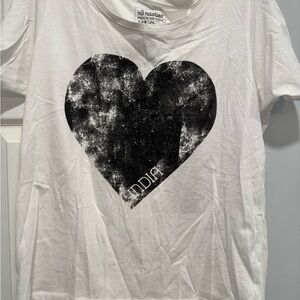 No Nasties Organic Fair Trade White Graphic Tee “India” Heart Women’s XL NWT